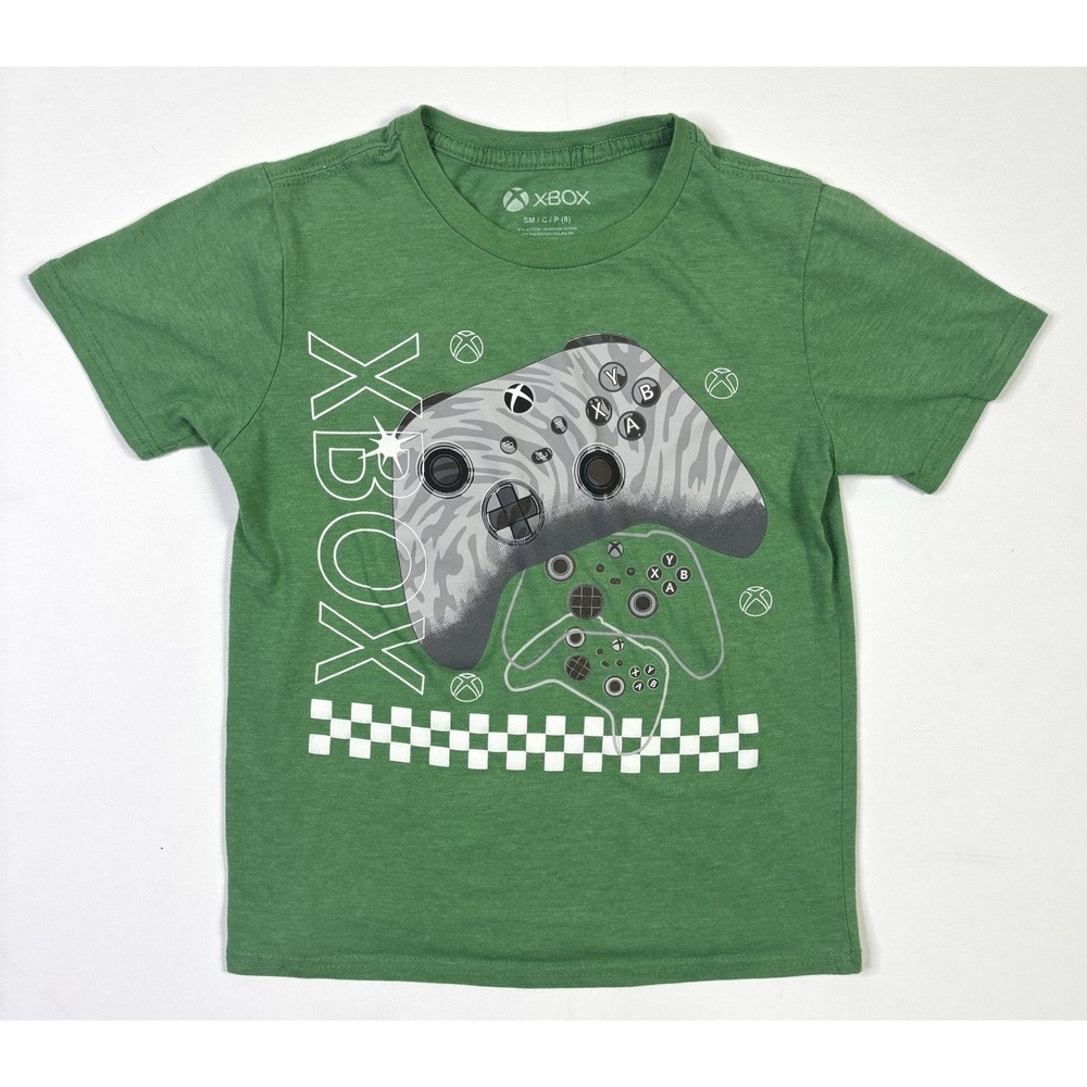 XBOX T-Shirt Youth Small (8) Controller Graphic Green Short Sleeve Crew Neck